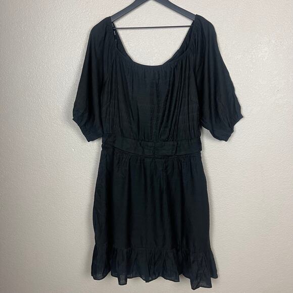 CITY CHIC Trendy Plus Size Black Mini Flirt Off Shoulder Dress Size 12 - Picture 2 of 13